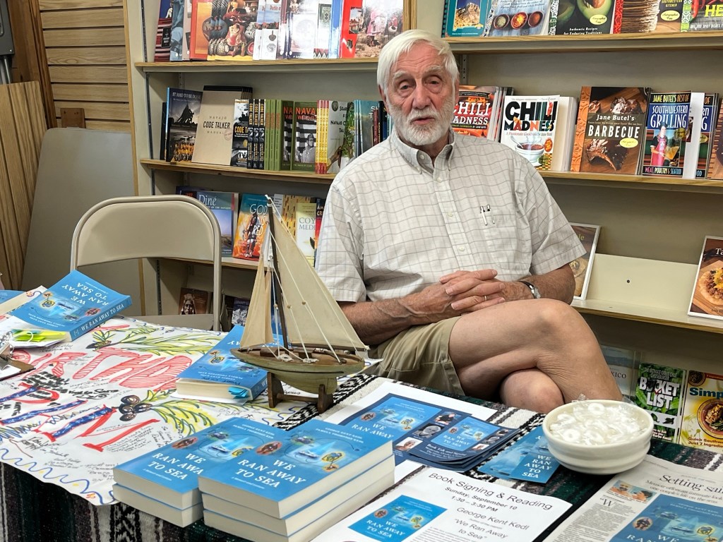 Kent waiting for customers at the Treasure House
