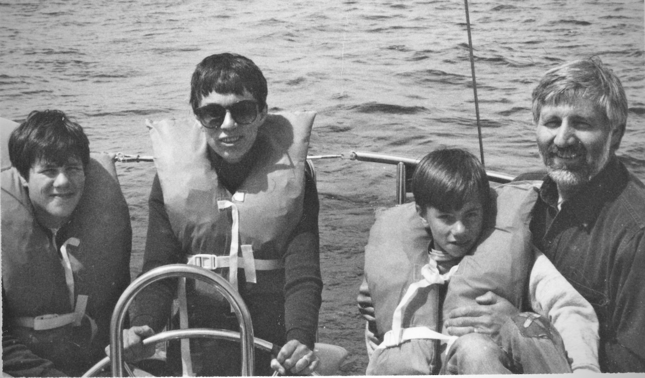 The family in their first sail on Lake Superior 1983